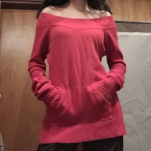 Y2K off shoulder sweater with pockets